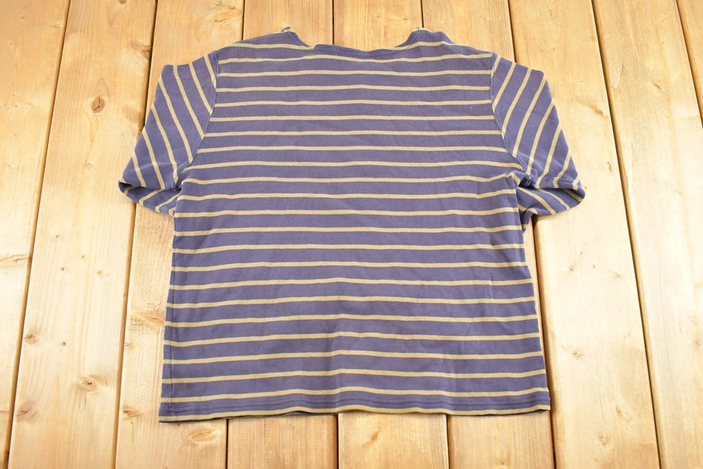 Vintage 1990s LL Bean Striped Souvenir Boating Crewneck Shirt Womens M / 90s Crewneck / Travel Vacation Sweater