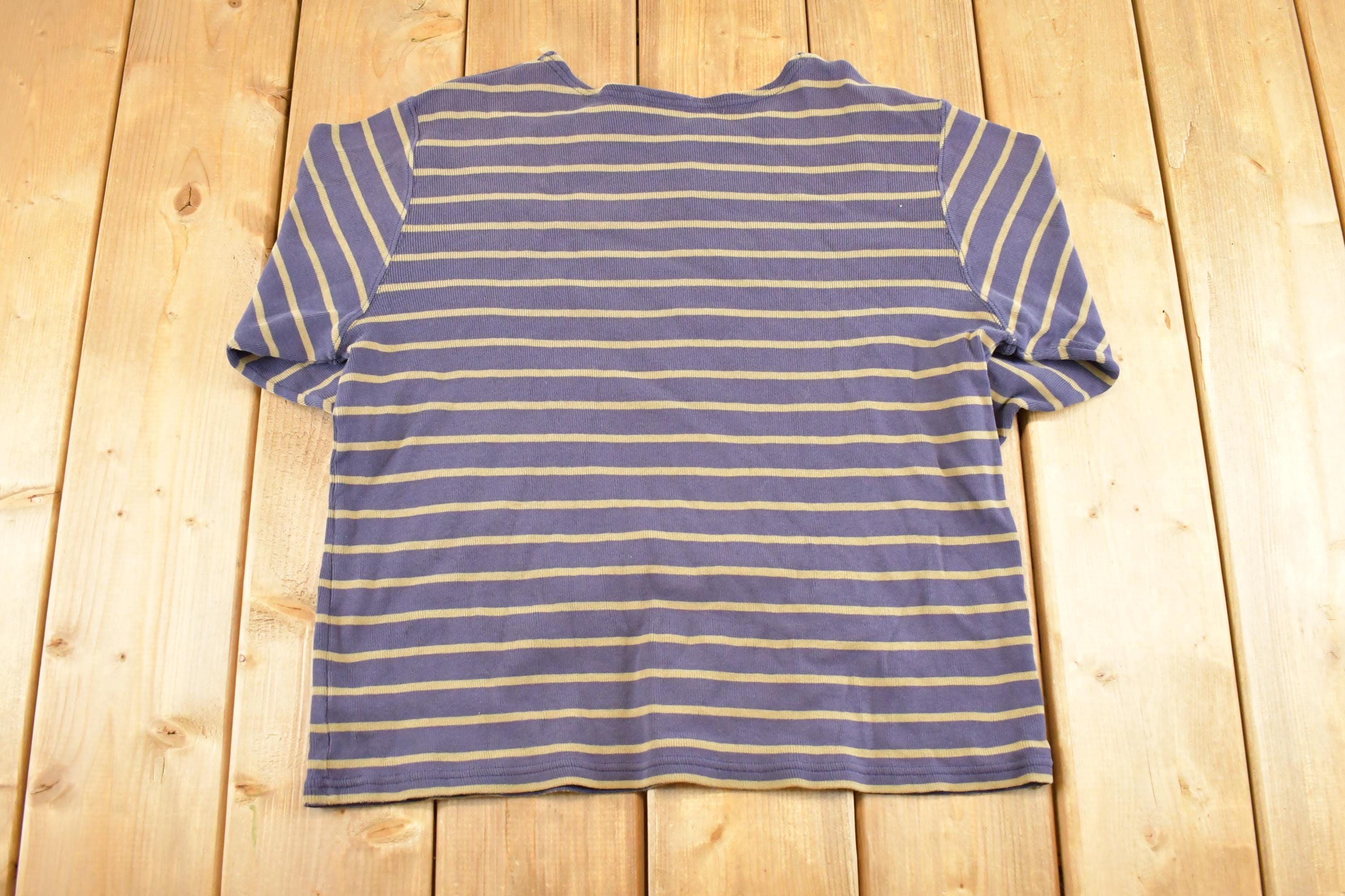 Vintage 1990s LL Bean Striped Souvenir Boating Crewneck Shirt Womens M / 90s Crewneck / Travel Vacation Sweater