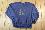 Vintage 1990s John Ashford Golf Crewneck Plaid Heavyweight Sweatshirt