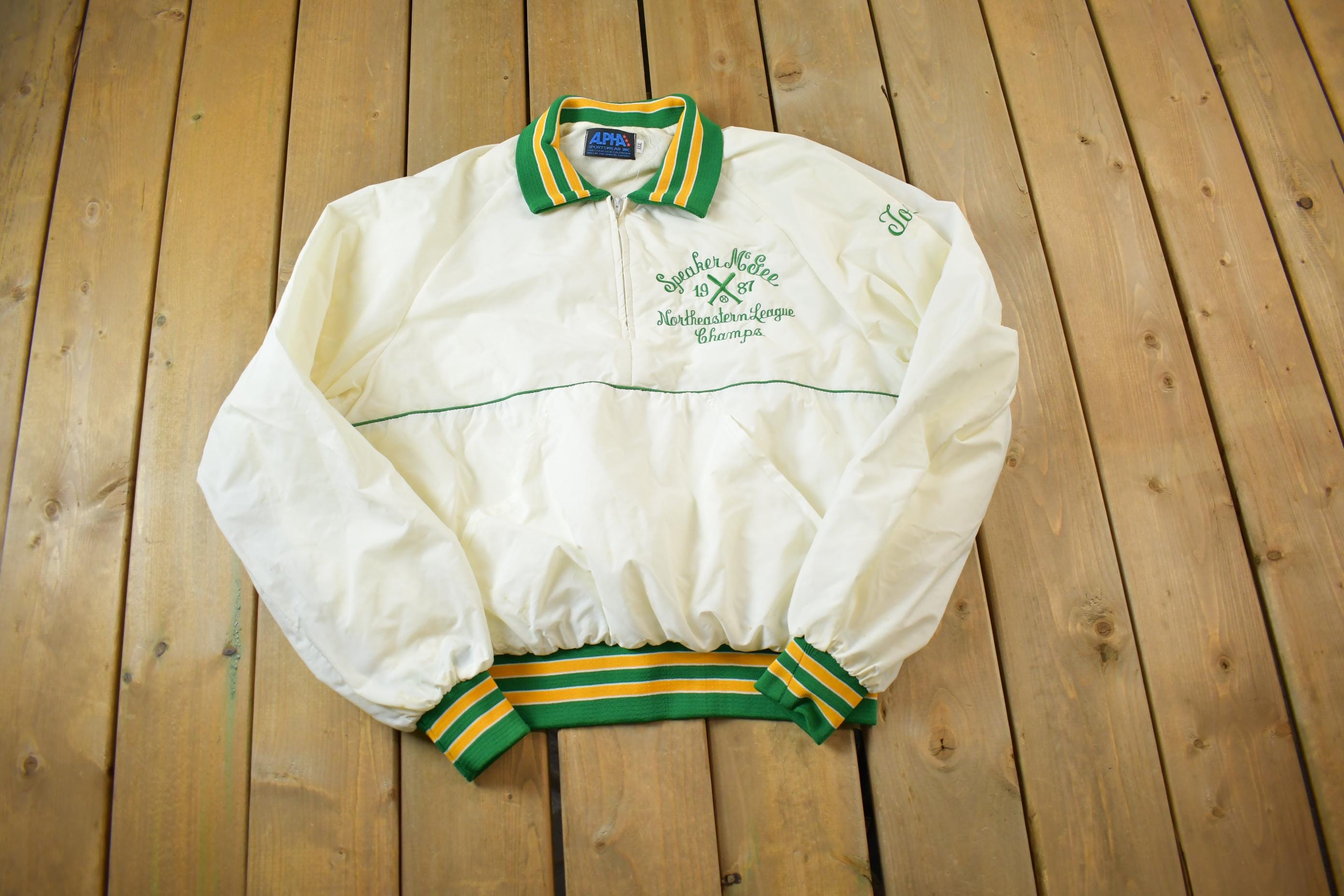 Vintage 1980s Quater Zip Varsity Windbreaker - XL
