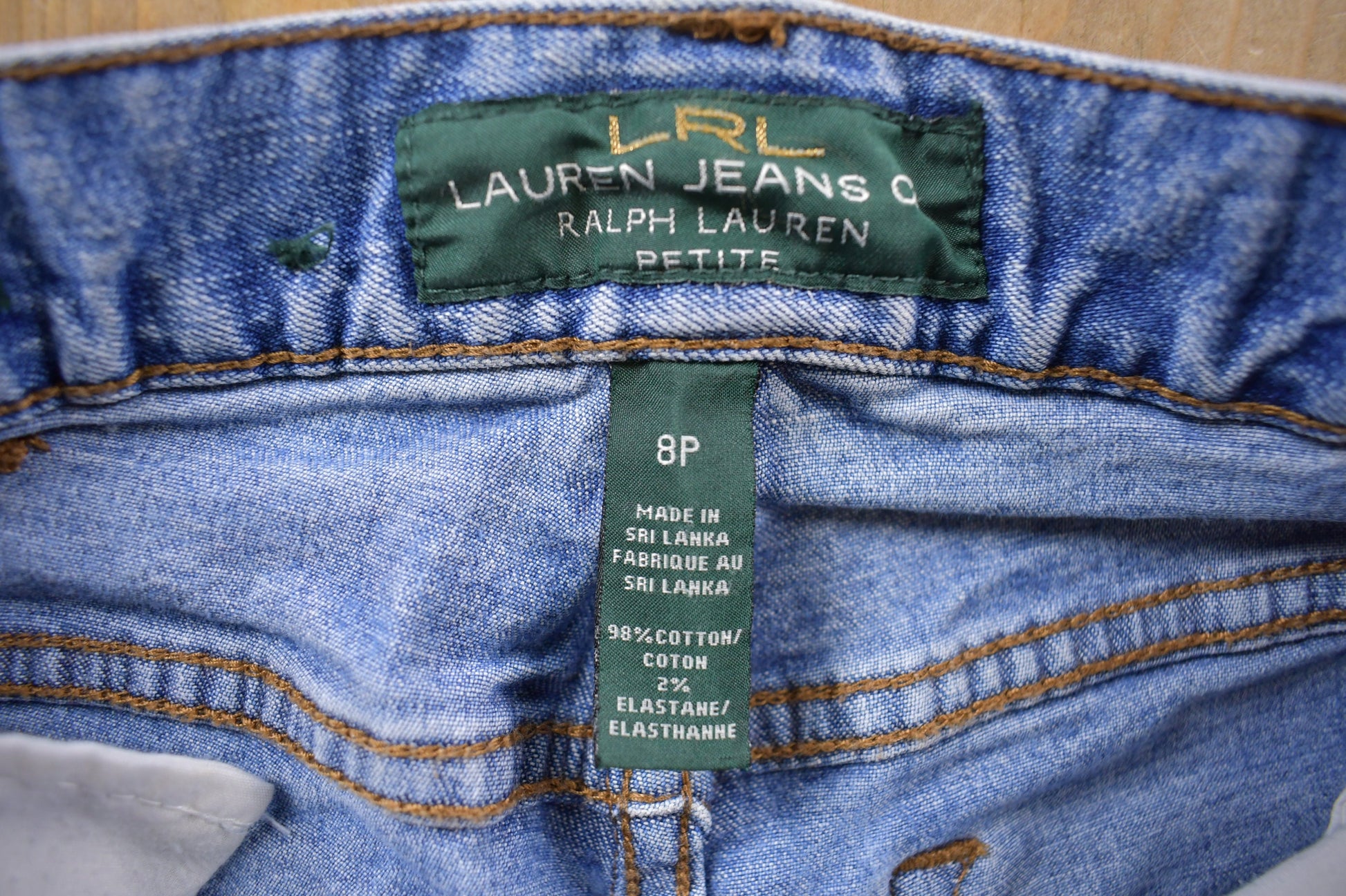 Vintage 1990's LRL Ralph Lauren Petite Blue Jeans 28 x 28