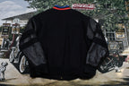 Vintage 1990s Tide Racing Automotive Leather Bomber Jacket  Saxon Leather  Embroidered Logo  Athletic Winter Sportswear  Racing Jacket