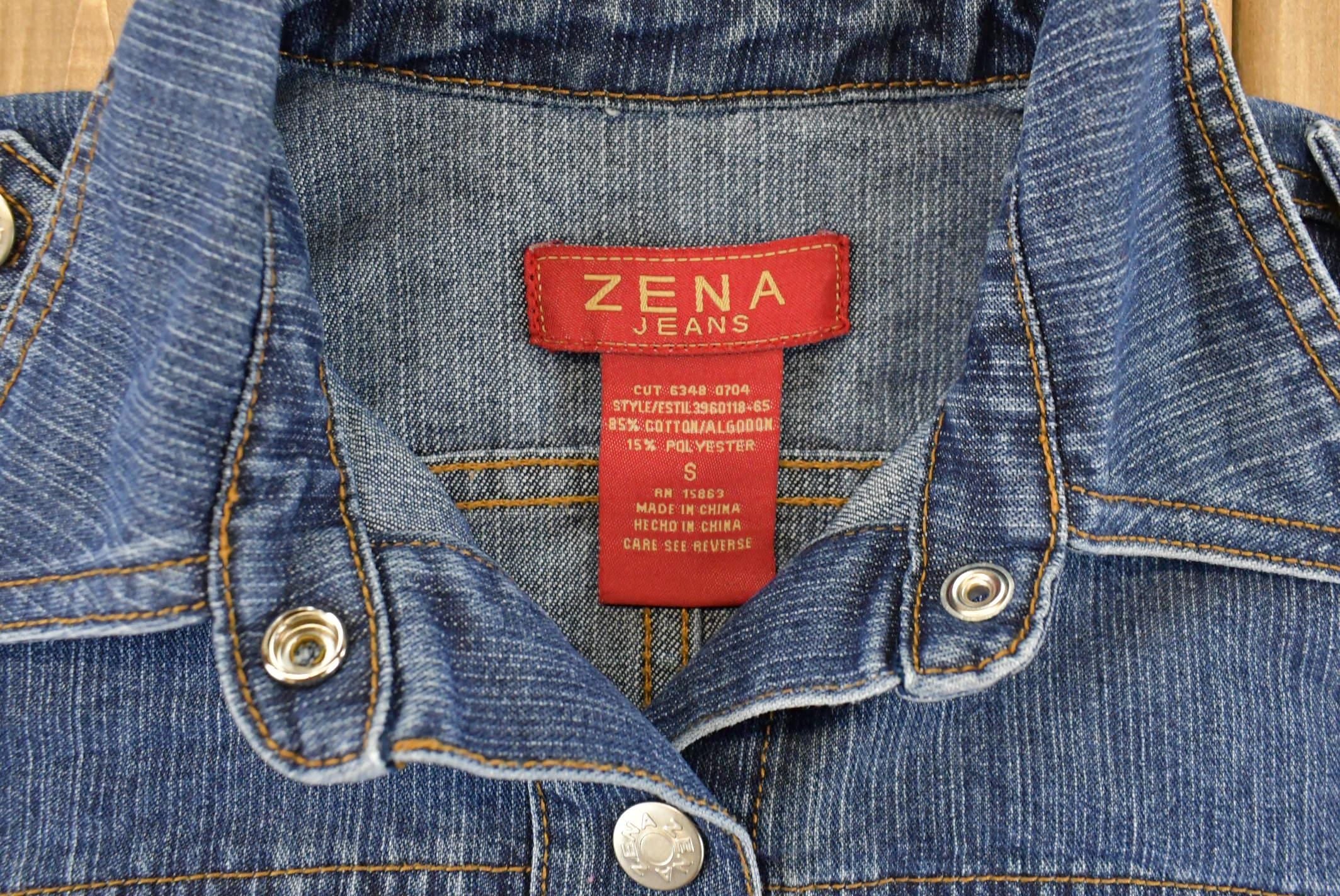 Vintage Y2K Zena Denim Trucker Jean Jacket Women's Small / Denim Jacket / 2000s Coat / Chic Fashion