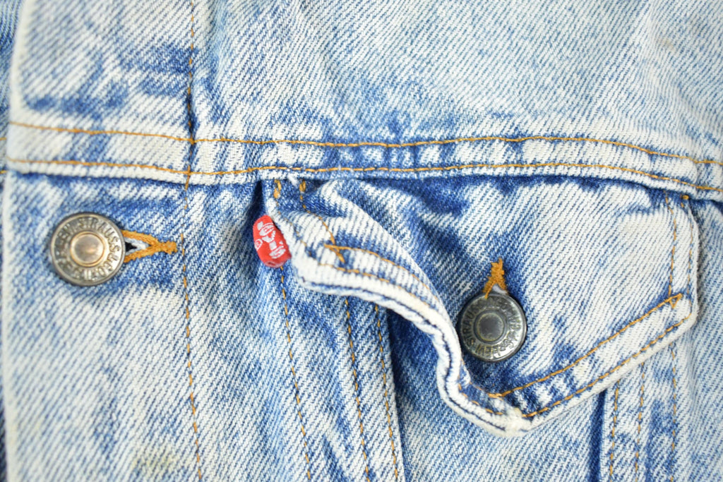 Vintage 1980s Levi's Acid Wash Denim Jean Trucker Jacket Men's Small