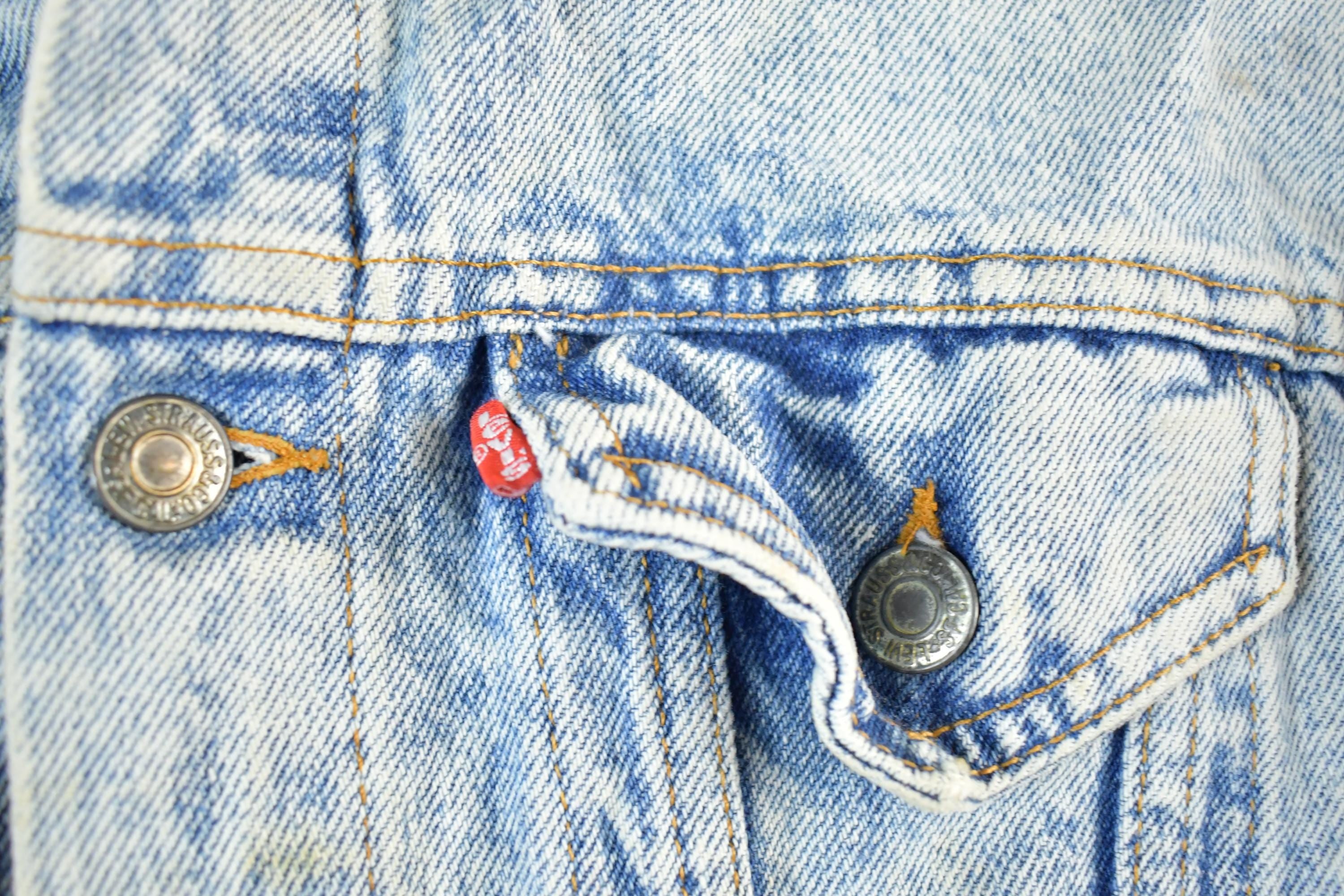 Vintage 1980s Levi's Acid Wash Denim Jean Trucker Jacket Men's Small