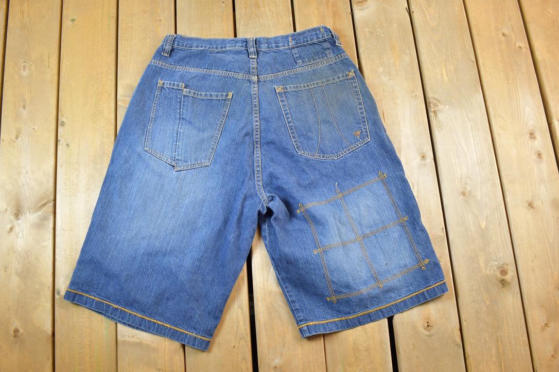 Vintage 1990s Vokal Hip Hop Baggy Denim Jean Shorts Size 34 x 11
