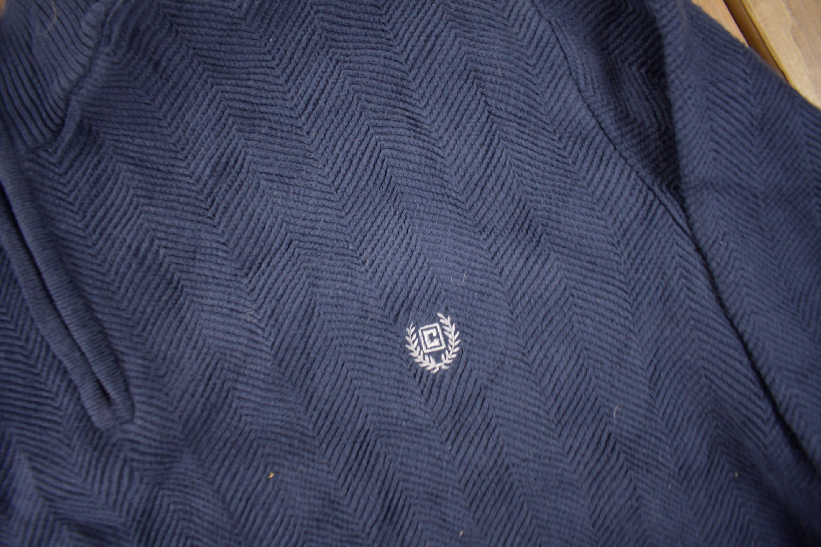 Vintage Y2K Chaps Embroidered Logo Quarter Zip Knit Sweater Size XL