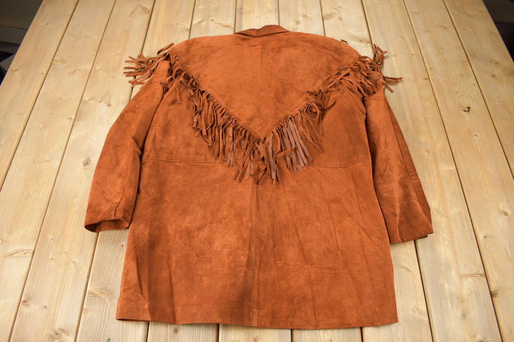 Vintage 1990s Genuine Leather Suede Fringe Jacket
