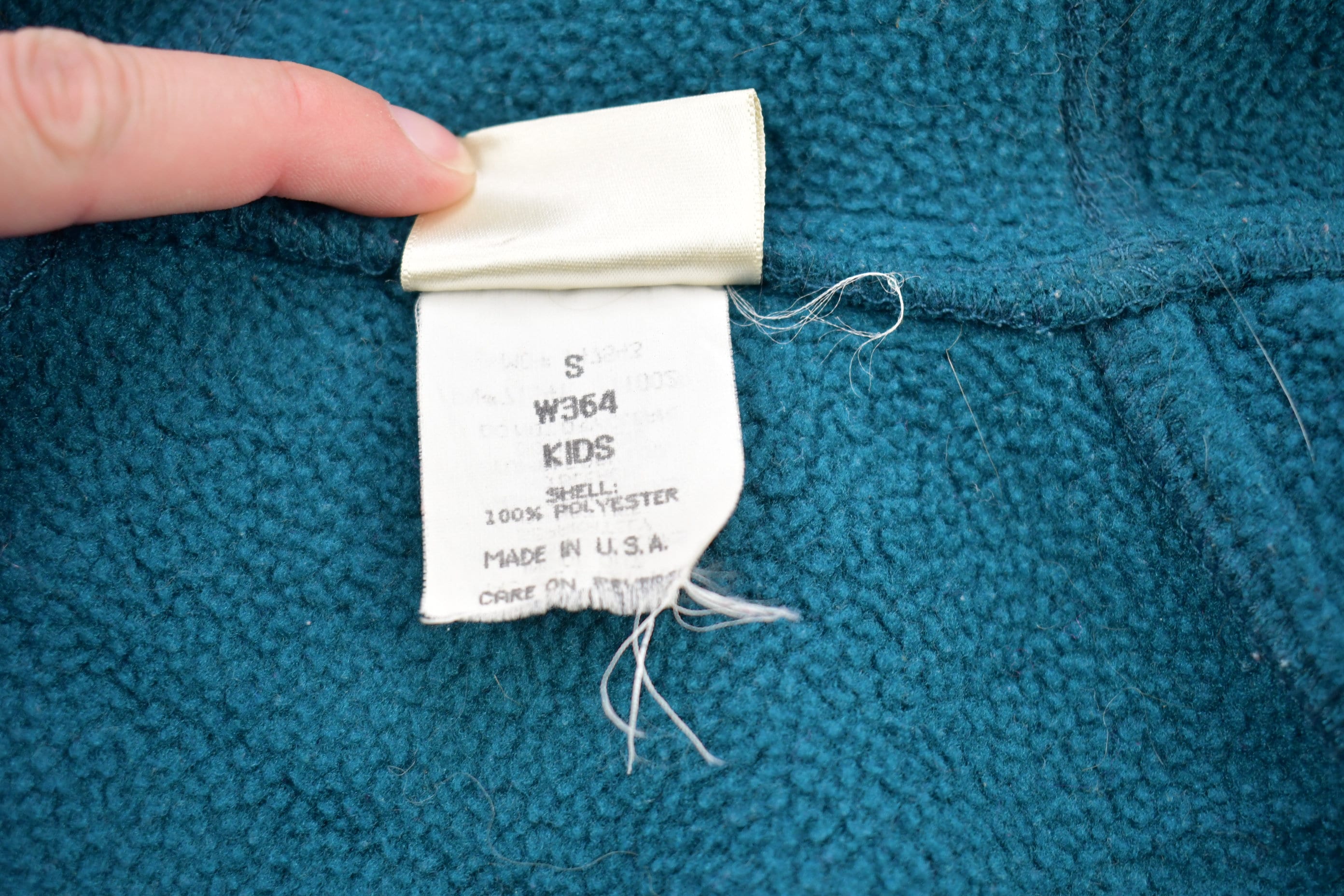 Vintage 1990s L.L. Bean Turquoise Fleece Hoodie