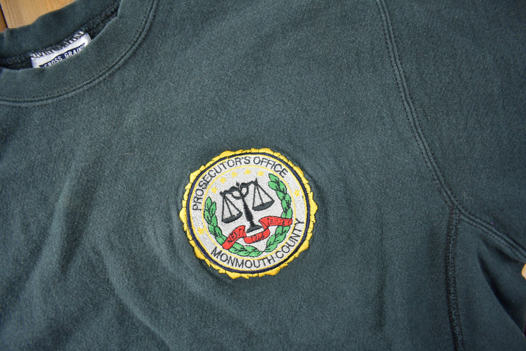 Vintage 1990s Monmouth County Prosectors Office Crewneck Sweatshirt Made In USA