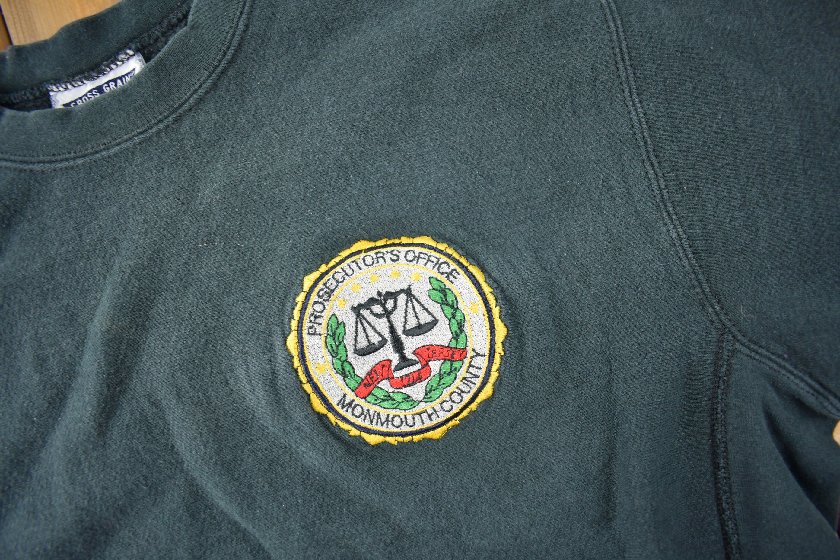 Vintage 1990s Monmouth County Prosectors Office Crewneck Sweatshirt Made In USA