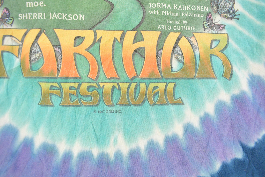 Vintage 1997 The Grateful Dead Further Festival Liquid Blue Graphic T-Shirt Men's XL