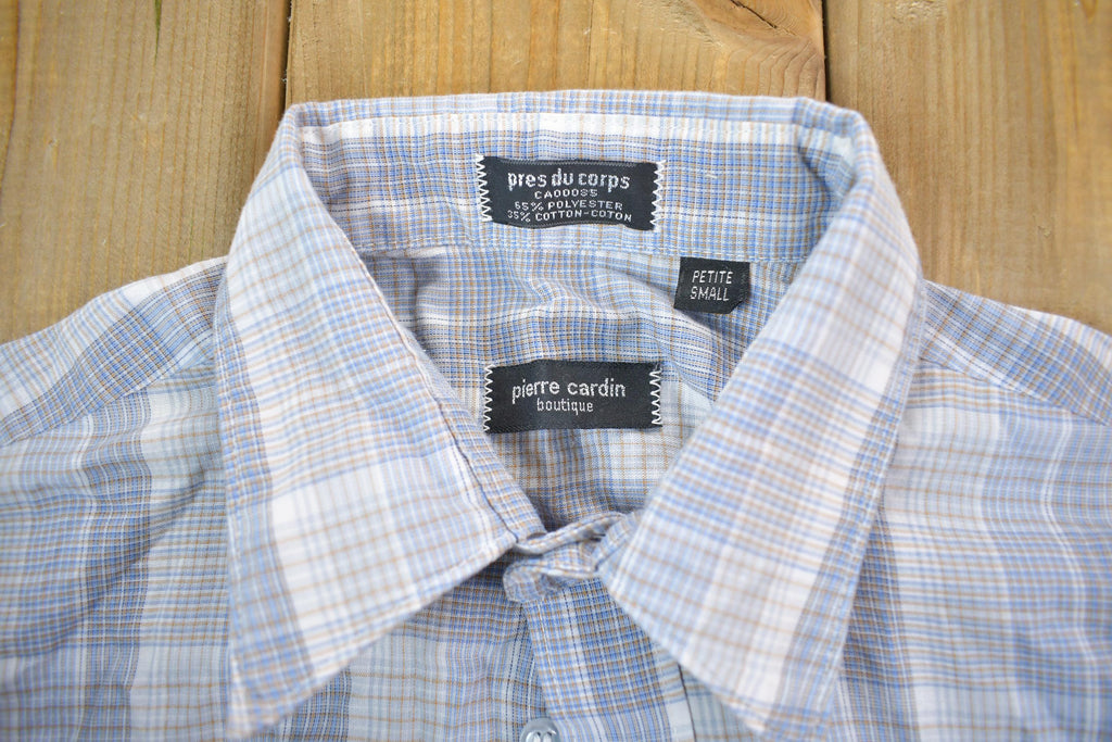 Vintage 1990s Blue Plaid Button Up Shirt
