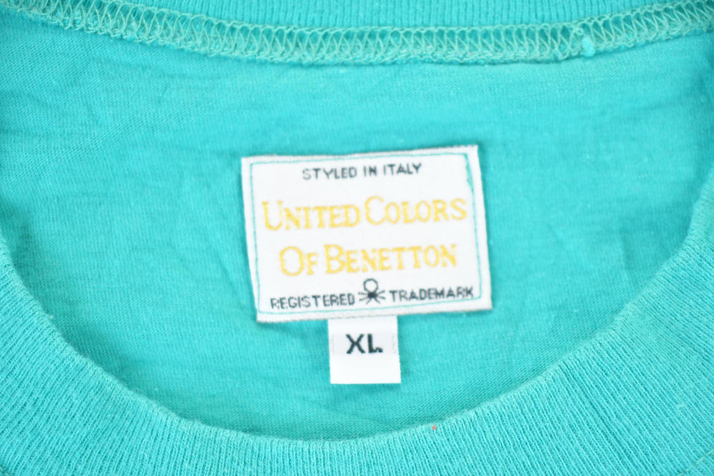 Vintage 1990s United Colours Of Benetton Souvenir Single Stitch Graphic Print T-Shirt Made In USA  Vintage Streetwear  Vacation Tee