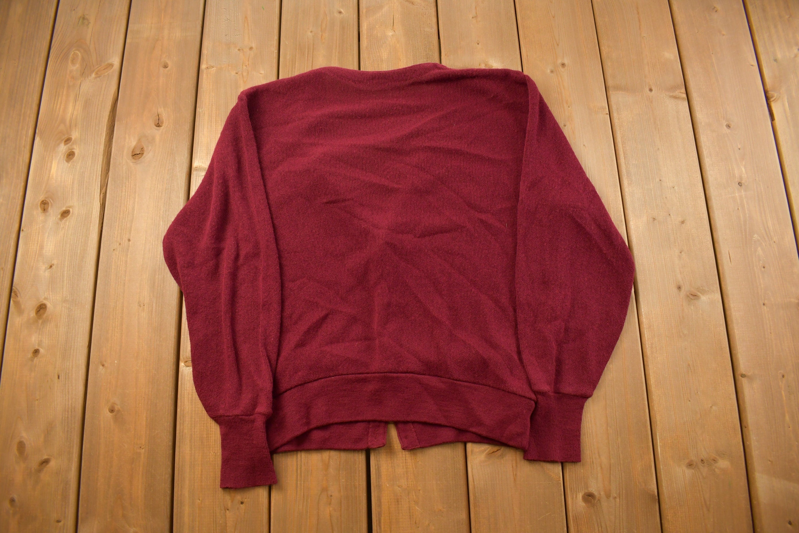 Vintage 1990s Maroon Cardigan Sweater