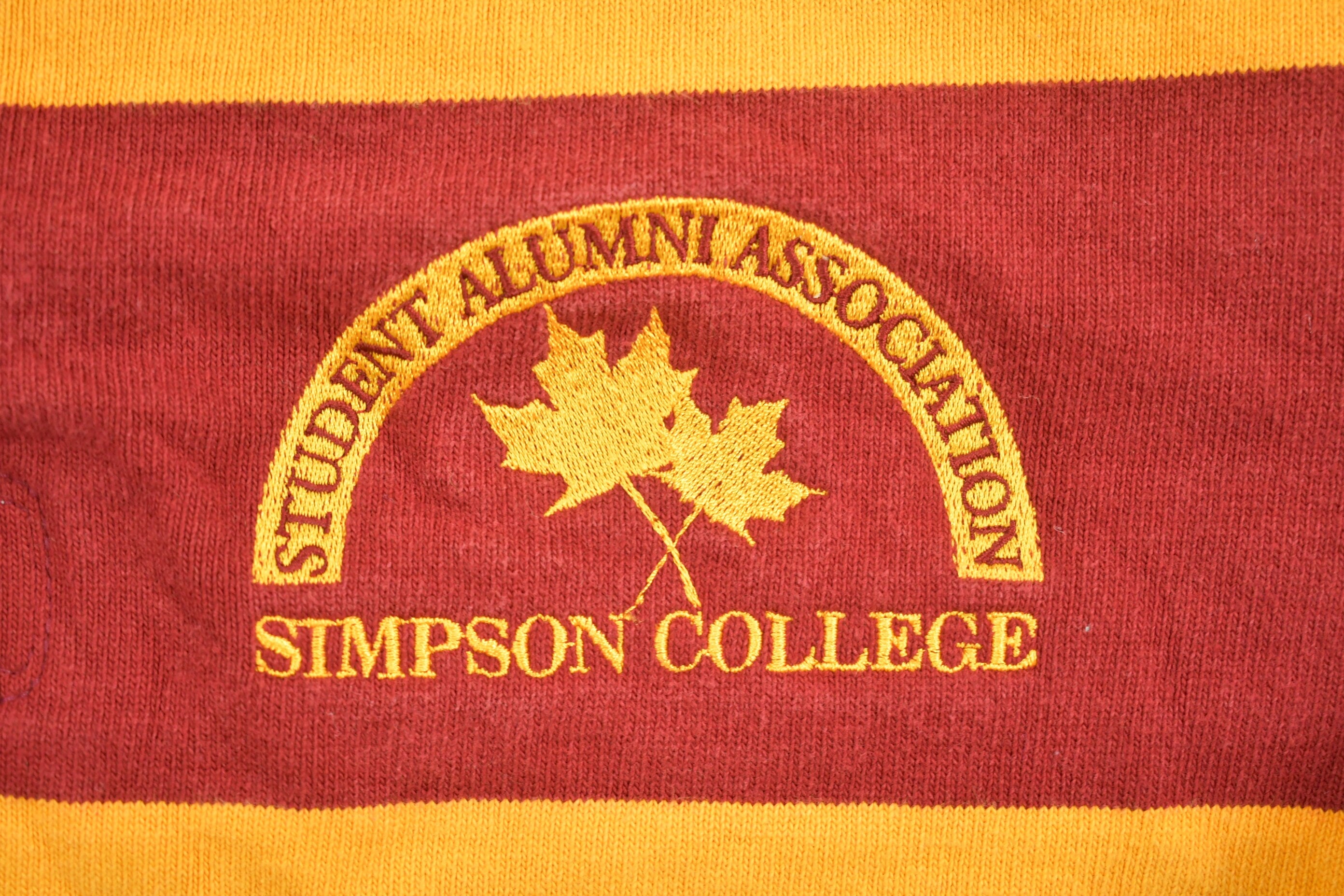 Vintage 1990s Simpson College Rugby Barbarian Collared Sweatshirt