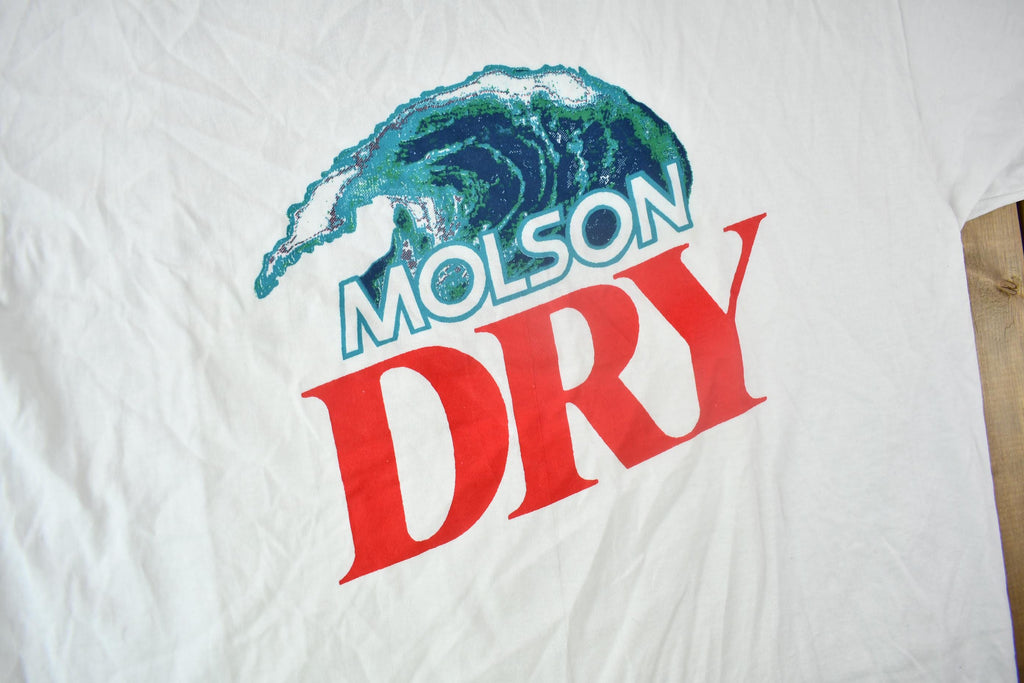 Vintage 1997 Molson Dry Universite Laval Graphic T-Shirt