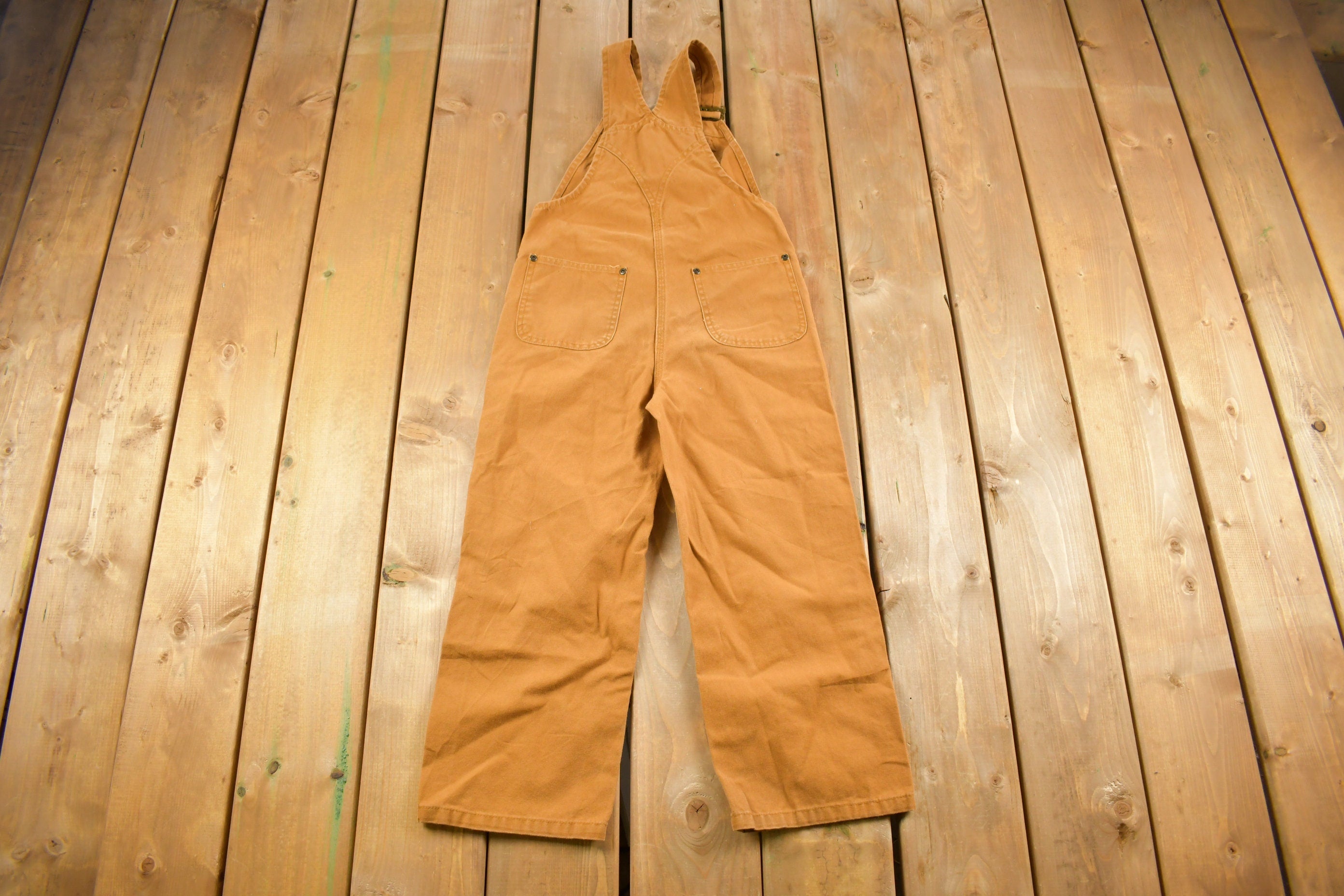 Vintage 1990s Carhartt Youth Size Double Knee Canvas Overalls Size 28 x 19
