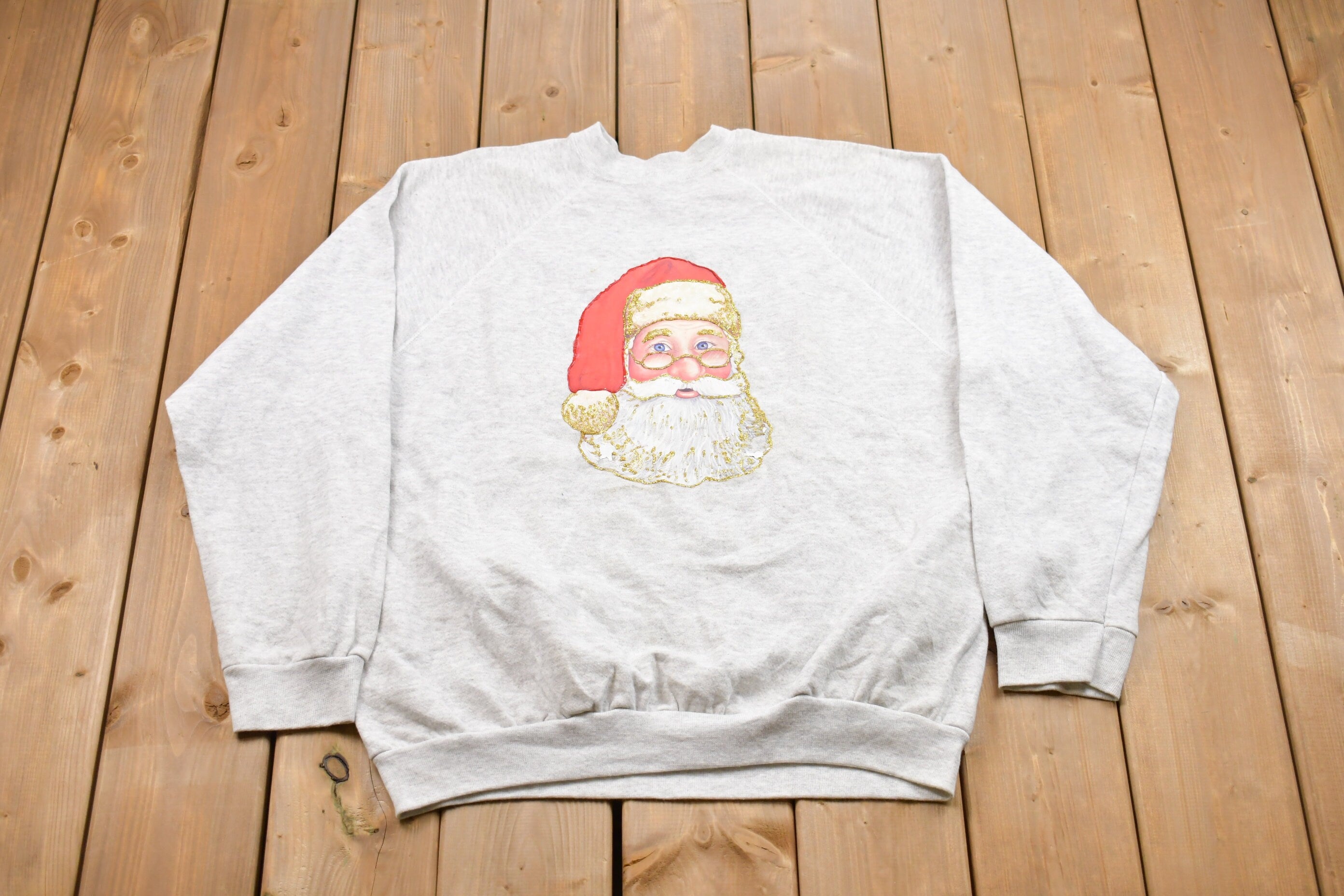 Vintage 1990's Tultex Santa Claus Christmas Sweater