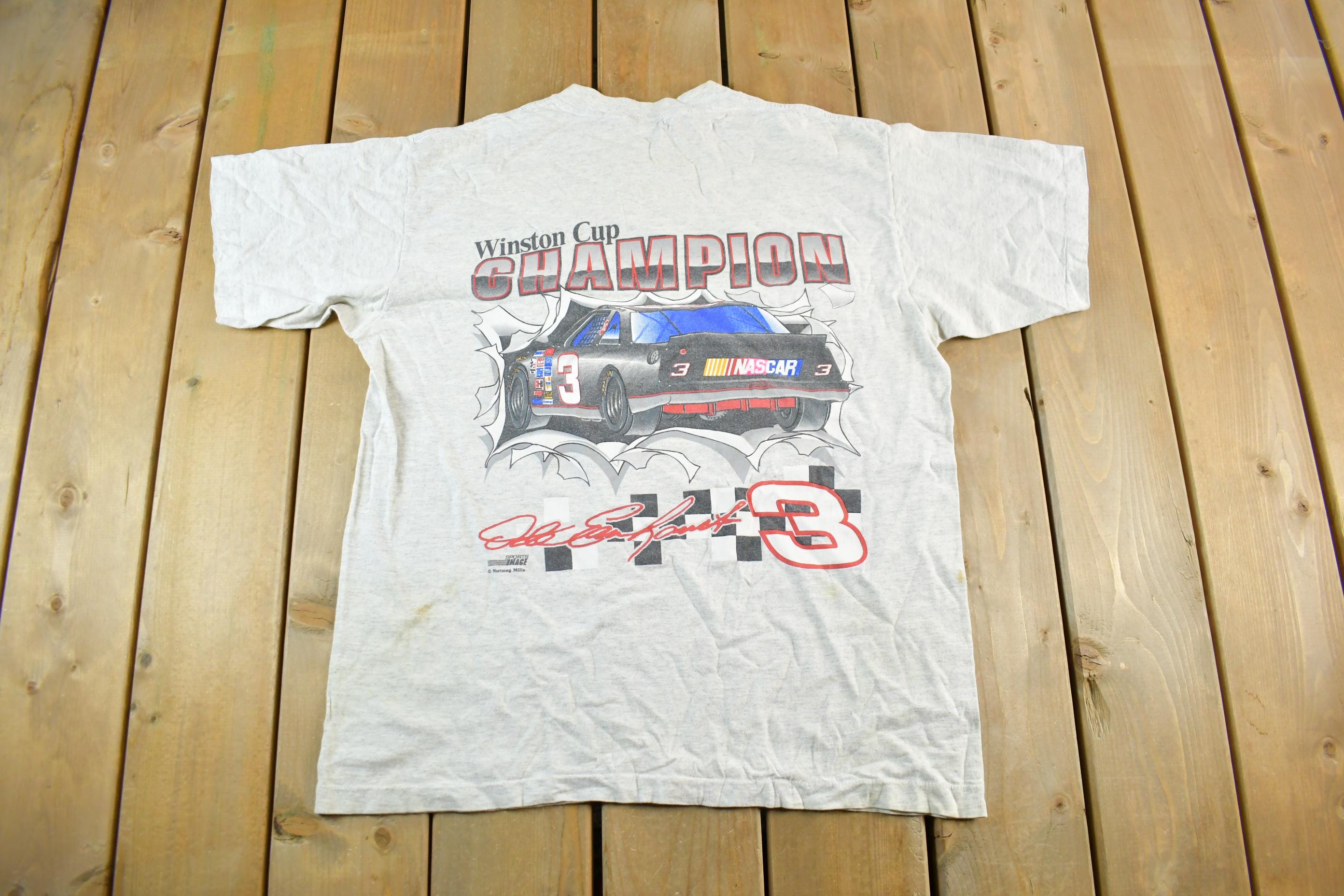 Vintage 1990s NASCAR Dale Earnhardt Intimidator Racing T-Shirt Men's XL / Single Stitch / Racing Tee / 90s Streetwear / Made in USA