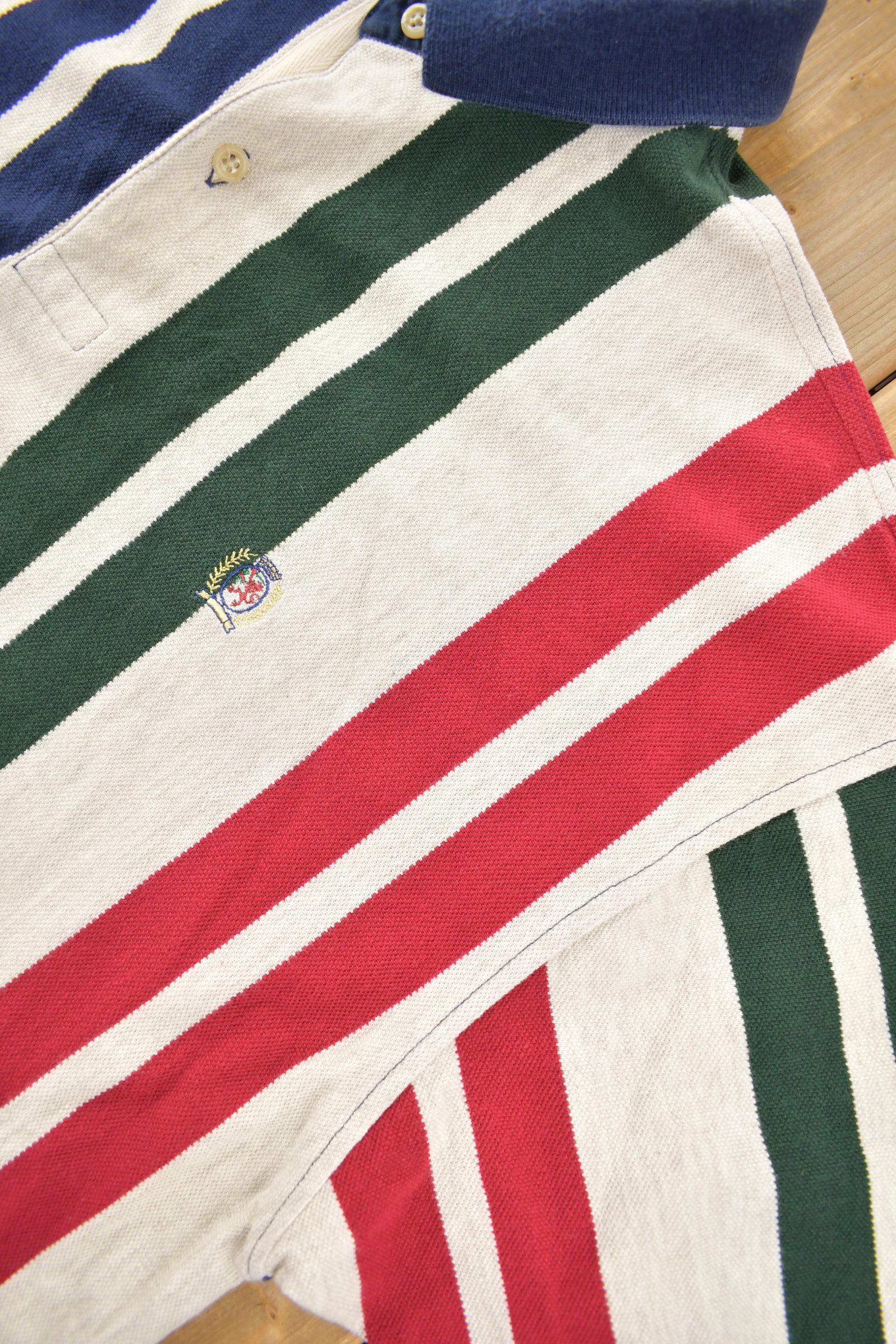 Vintage 1990s Tommy Hilfiger Striped Polo T-Shirt