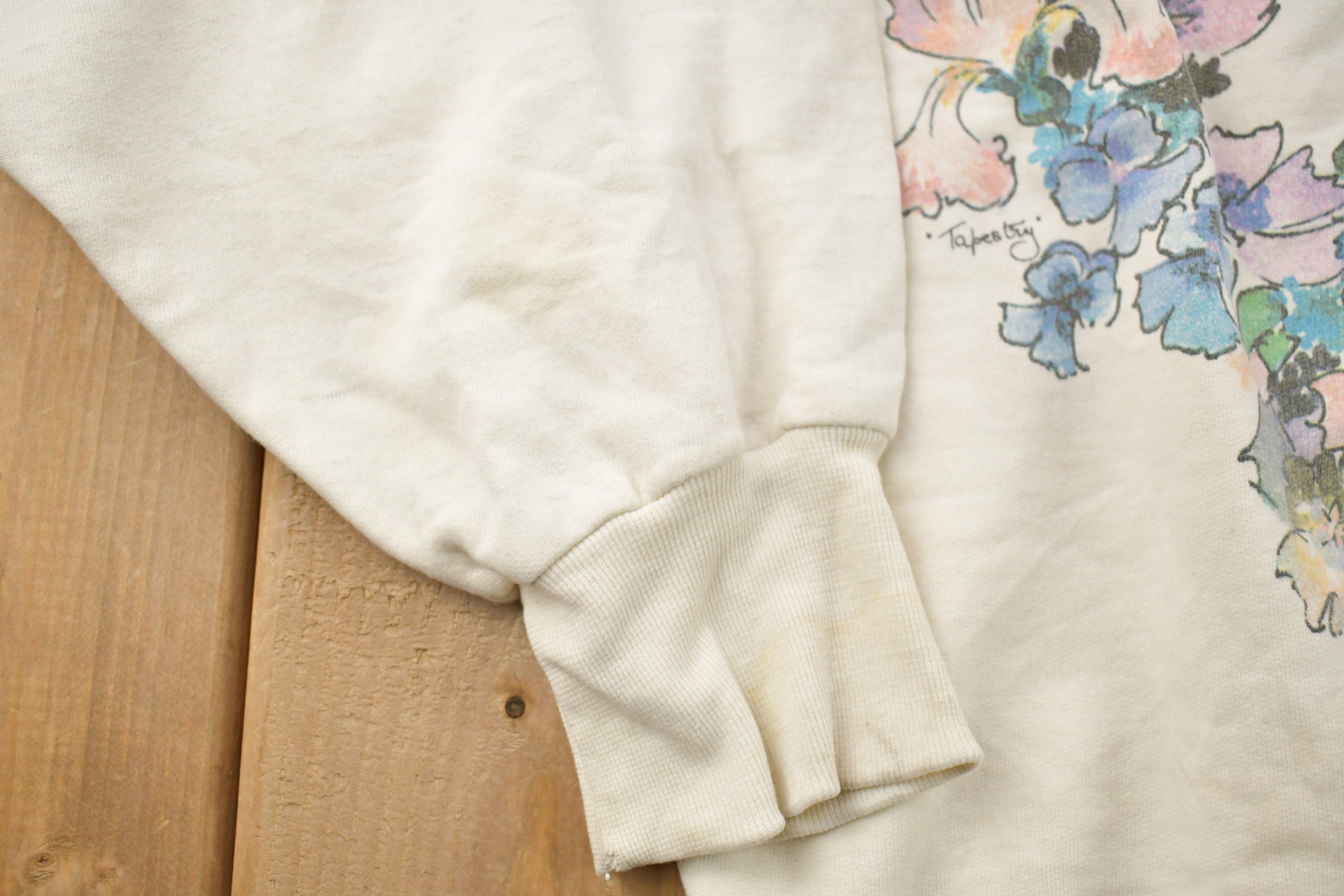 Vintage 1990s Angie Strauss Floral Theme Crewneck Sweater