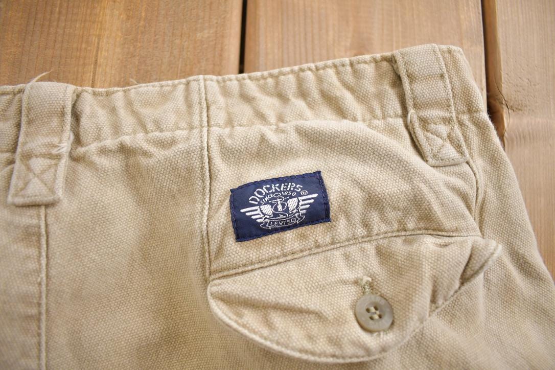 Vintage 1990's Dockers Cotton Khaki Trousers Size 31x30