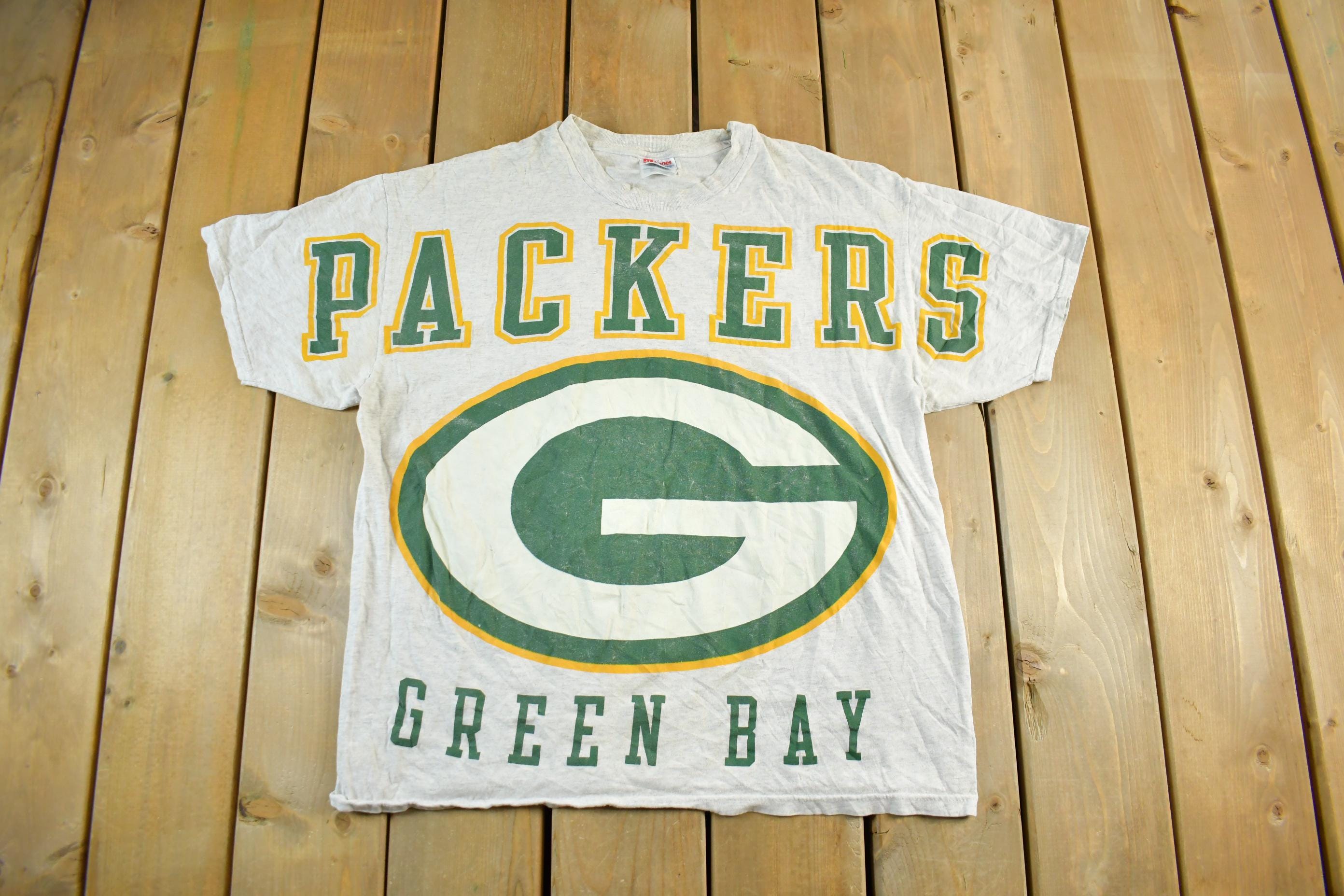 Vintage 1990s Distressed Green Bay Packers NFL Graphic T Shirt Men's XL