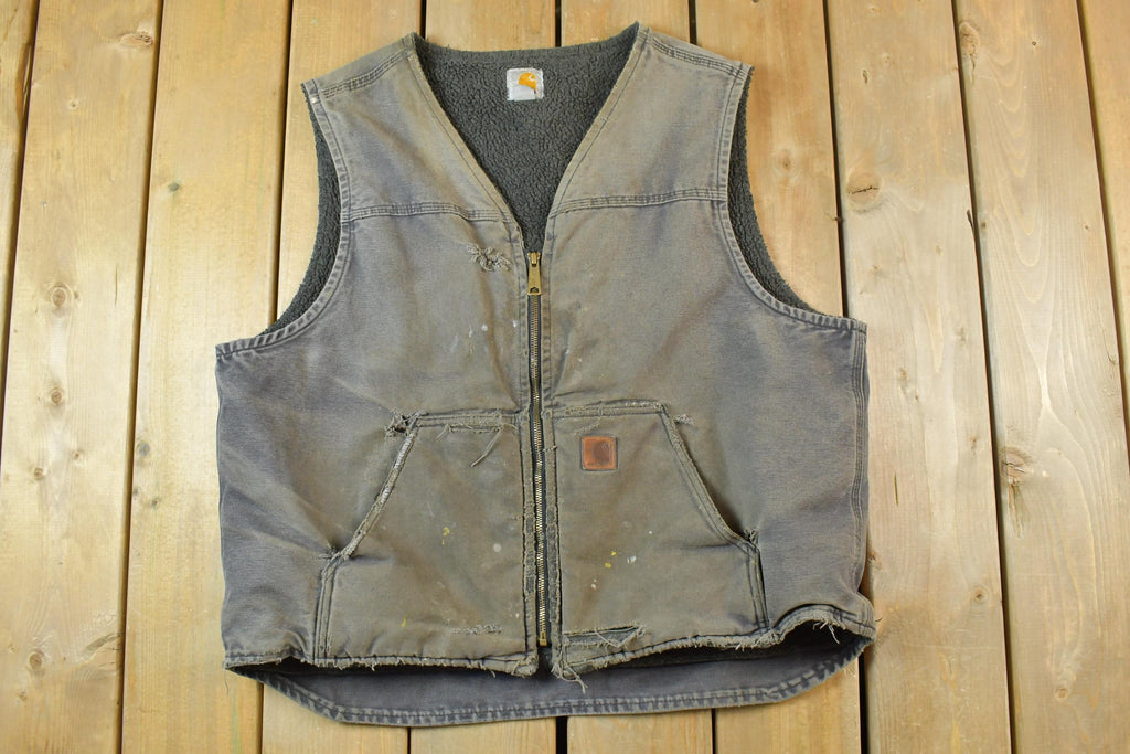 Vintage Y2k Distressed Carhartt Jacket Vest Made In USA