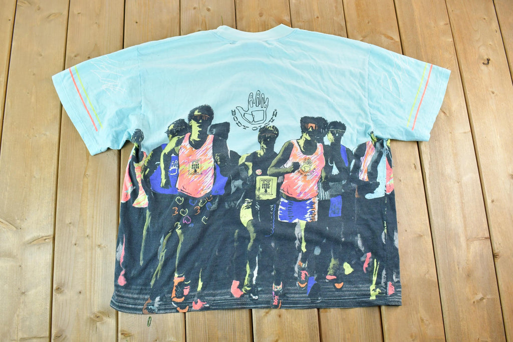 Vintage 1988 Body Glove All Over Print Neon Single Stitch Surfing T-Shirt