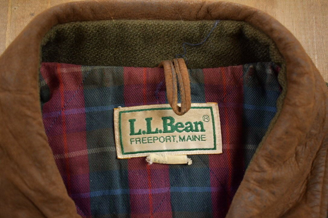 Vintage 1970s LL Bean Canvas Winter Coat / Workwear / Streetwear / Made In USA / Blanket Lined Jacket / Heavy Coat /