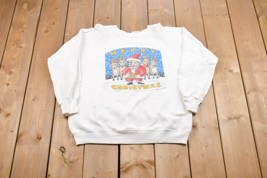 Vintage 1991 Christmas Cartoon Santa Sweater