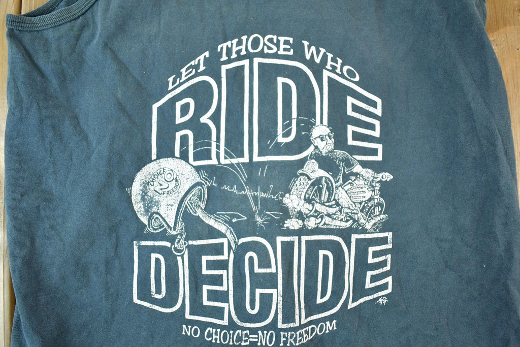 Vintage 1990s Let Those Who Ride Decide Souvenir Tank Top Mens M