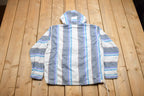 Vintage 1990s No Boundaries Hooded Pullover Striped Quarter Button Hoodie