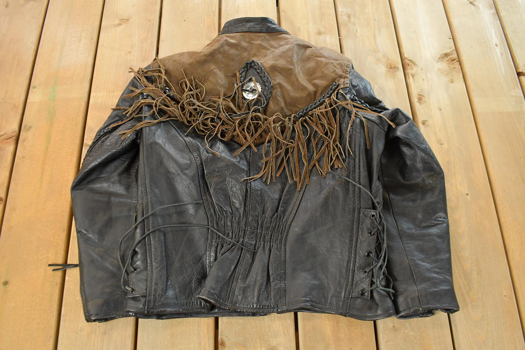 Vintage 1990s Hot Leathers Western Fringe Jacket Women's Medium