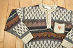 Vintage 1990s Prost Club Knitted Quarter Button Sweater