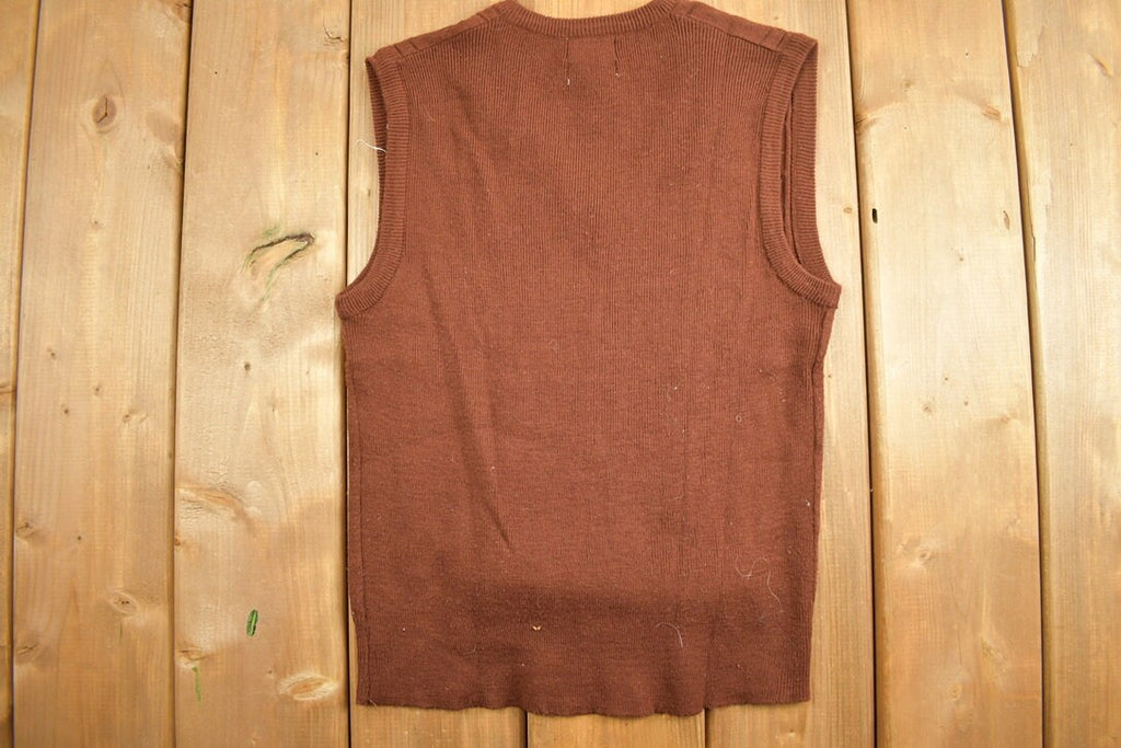 Vintage 1980s Brown Knitted Sweater Vest