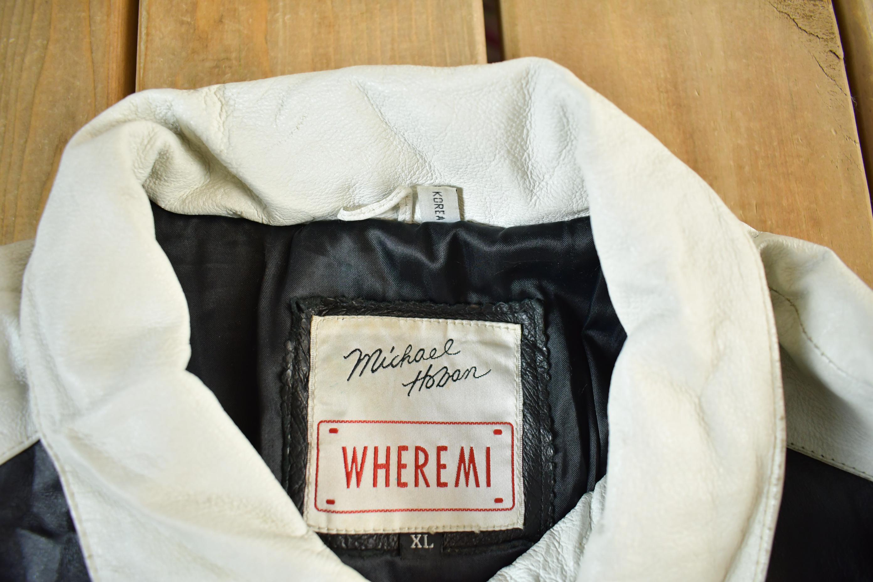 Vintage 1990s WHEREMI USA Leather Jacket Men's XL