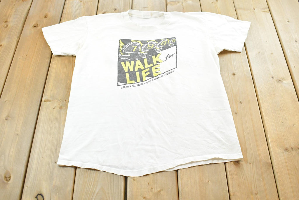 Vintage 1989 Walk For Life Baltimore Pregnancy T-Shirt Mens M