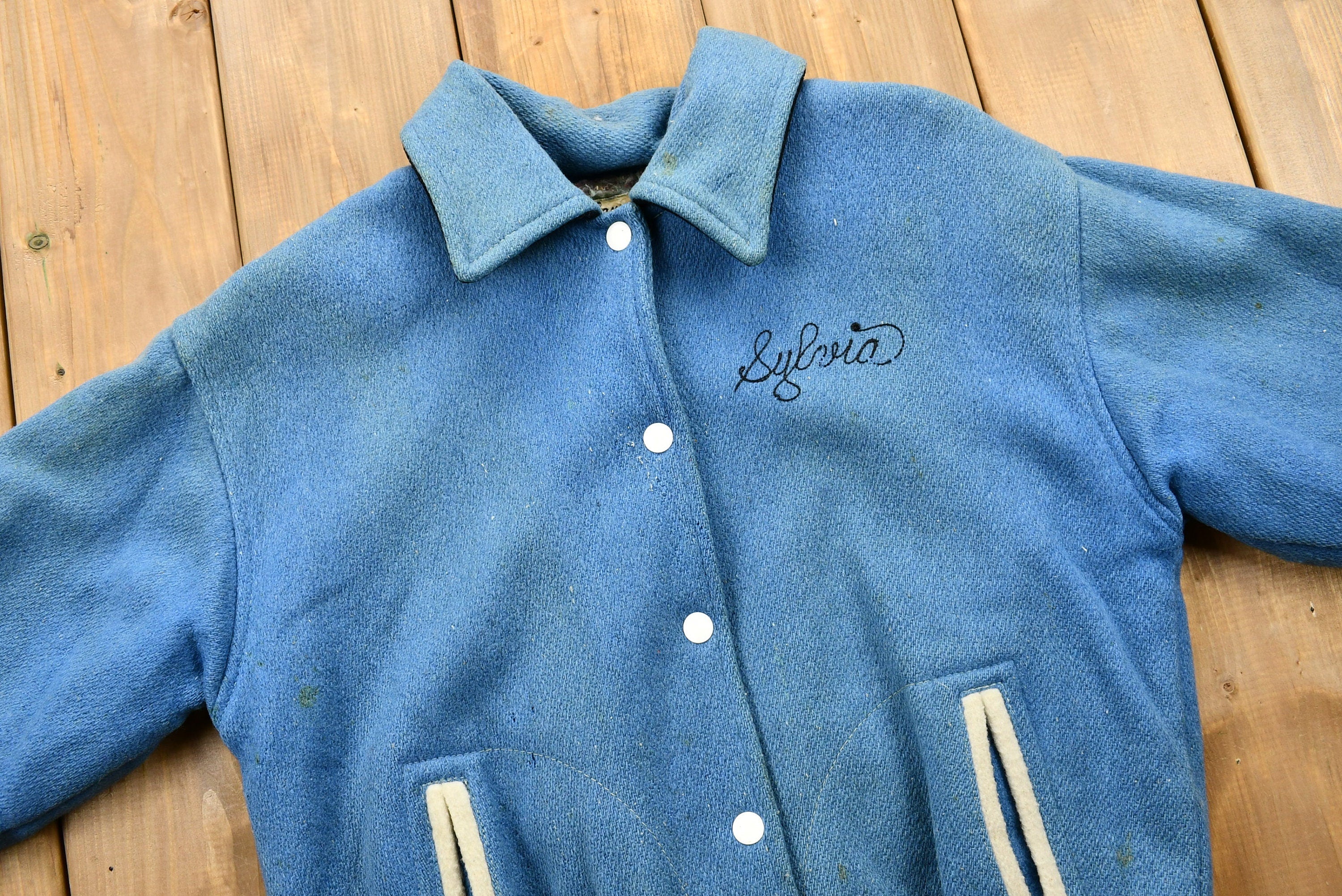 Vintage 1960s Distressed LCMR Jr High Capers Varsity Jacket /