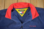 Vintage 1990s Tommy Hilfiger Quater Zip Fleece Sweater - XL