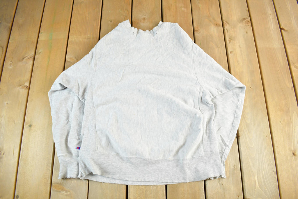 Vintage 1980s University Of Michigan Distressed Champion Reverse Weave Warmup Crewneck Men's XL
