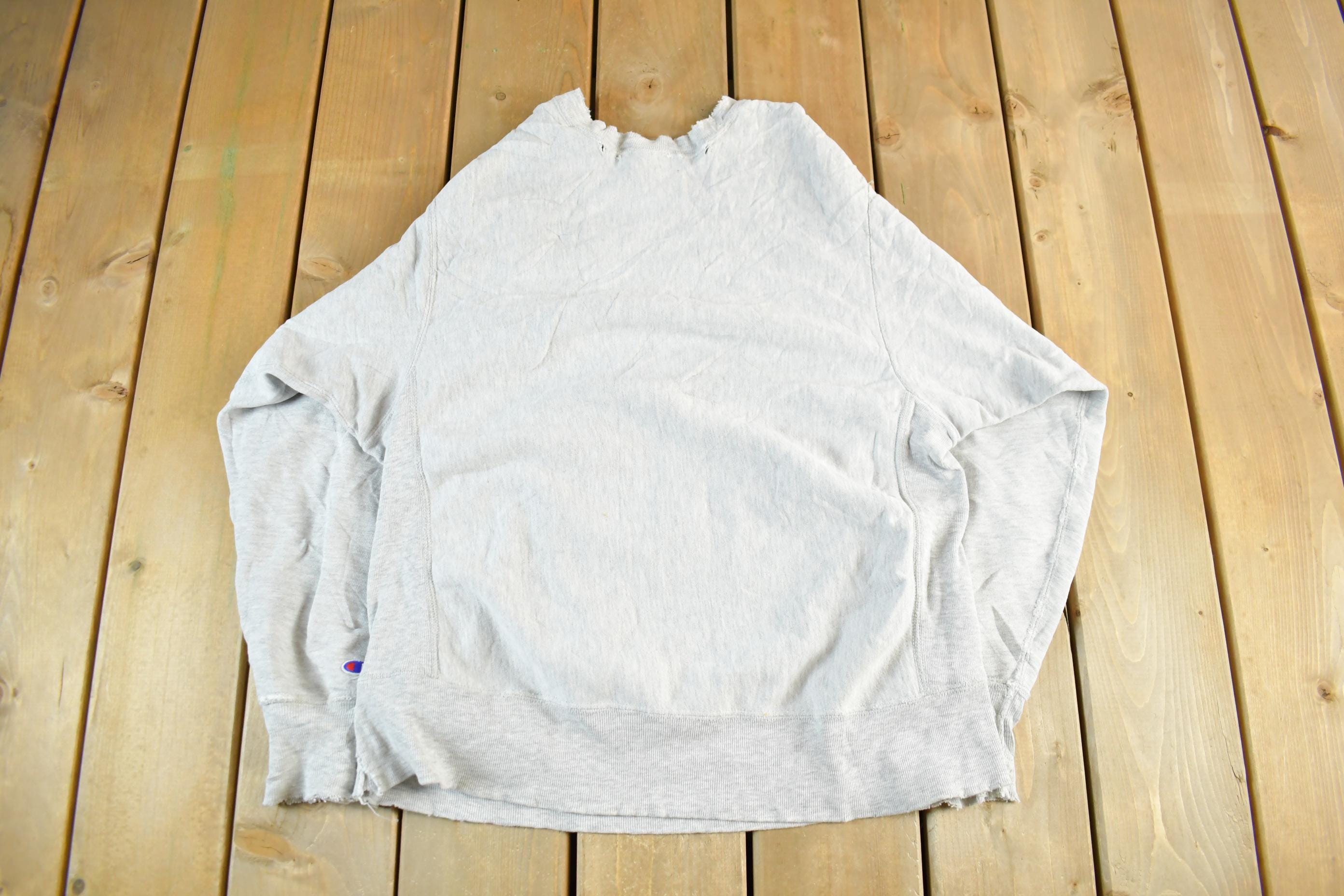 Vintage 1980s University Of Michigan Distressed Champion Reverse Weave Warmup Crewneck Men's XL