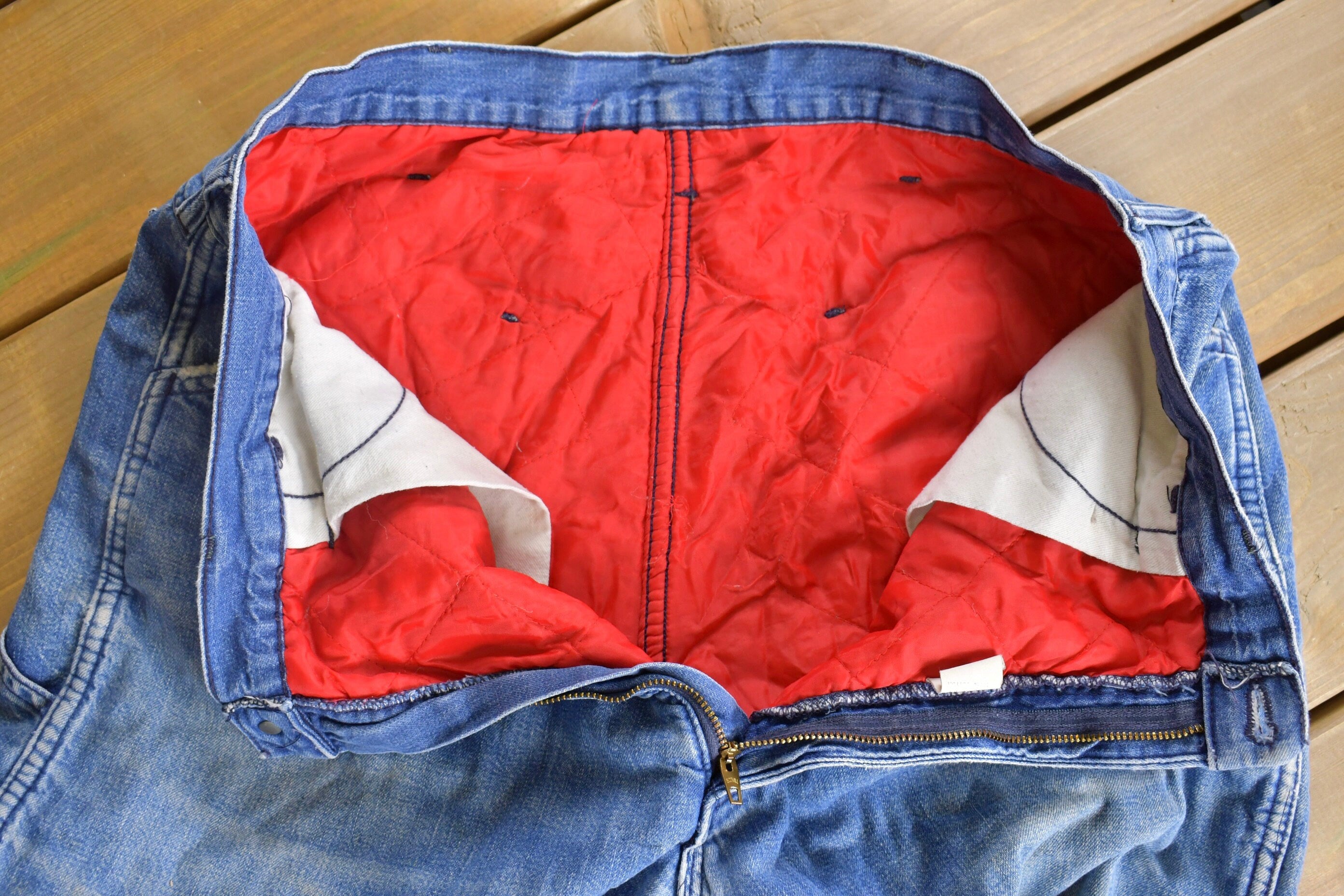 Vintage 1980s Thermal Lined Denim Carpenter Jeans Size 33 x 31.5