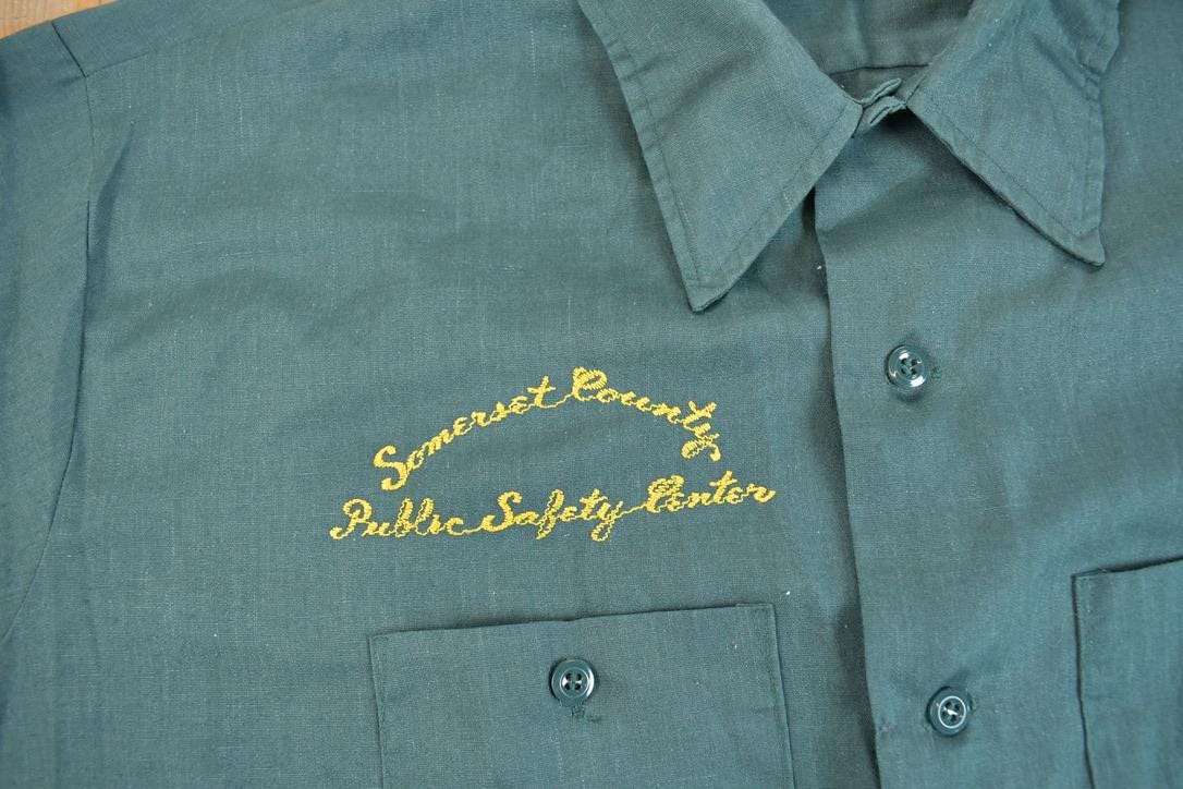 Vintage 1970s Somerset County Chain Stitched Work Shirt