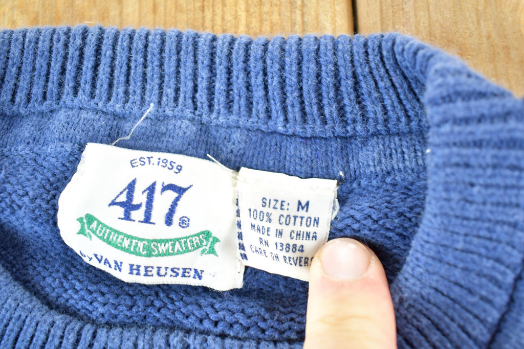 Vintage 1990s Van Heusen 417 Yachting Knit Crewneck Sweater Mens M
