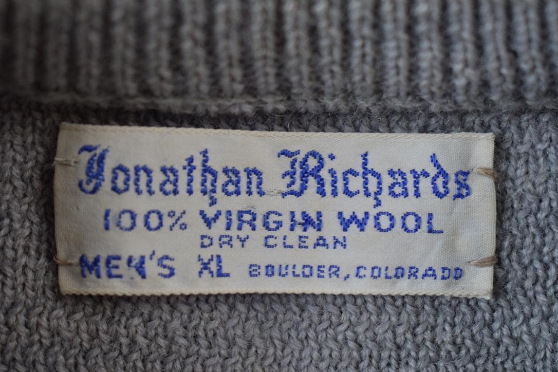 Vintage 1960s 100% Jonathan Richards Ski Wool Knit Sweater