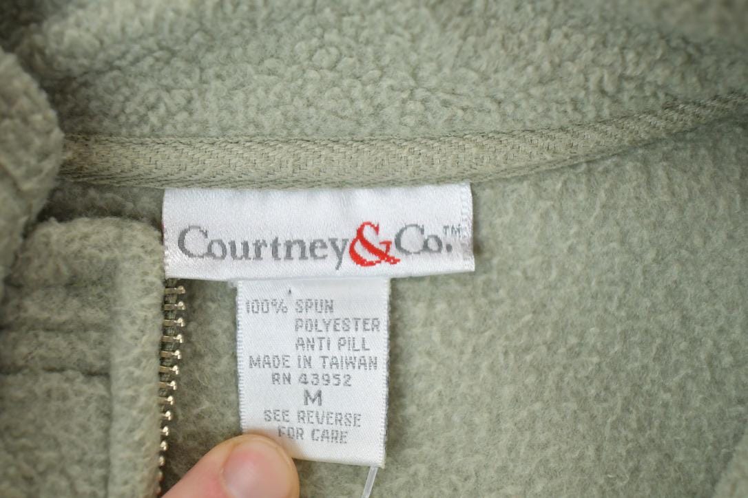 Vintage 1990s Courtney And Co Full Zip Fleece Sweater