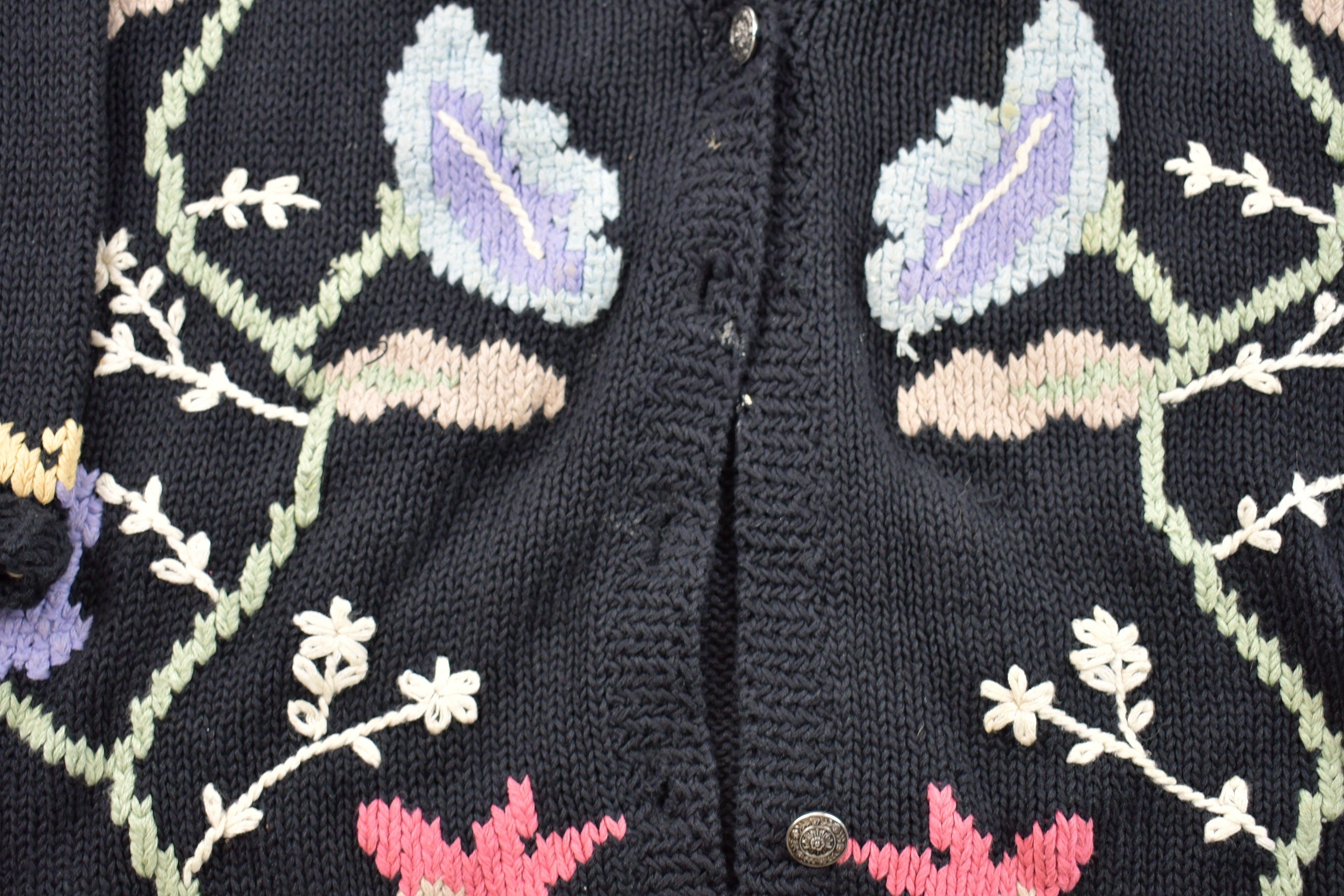 Vintage 1990s Floral Knitted Sweater