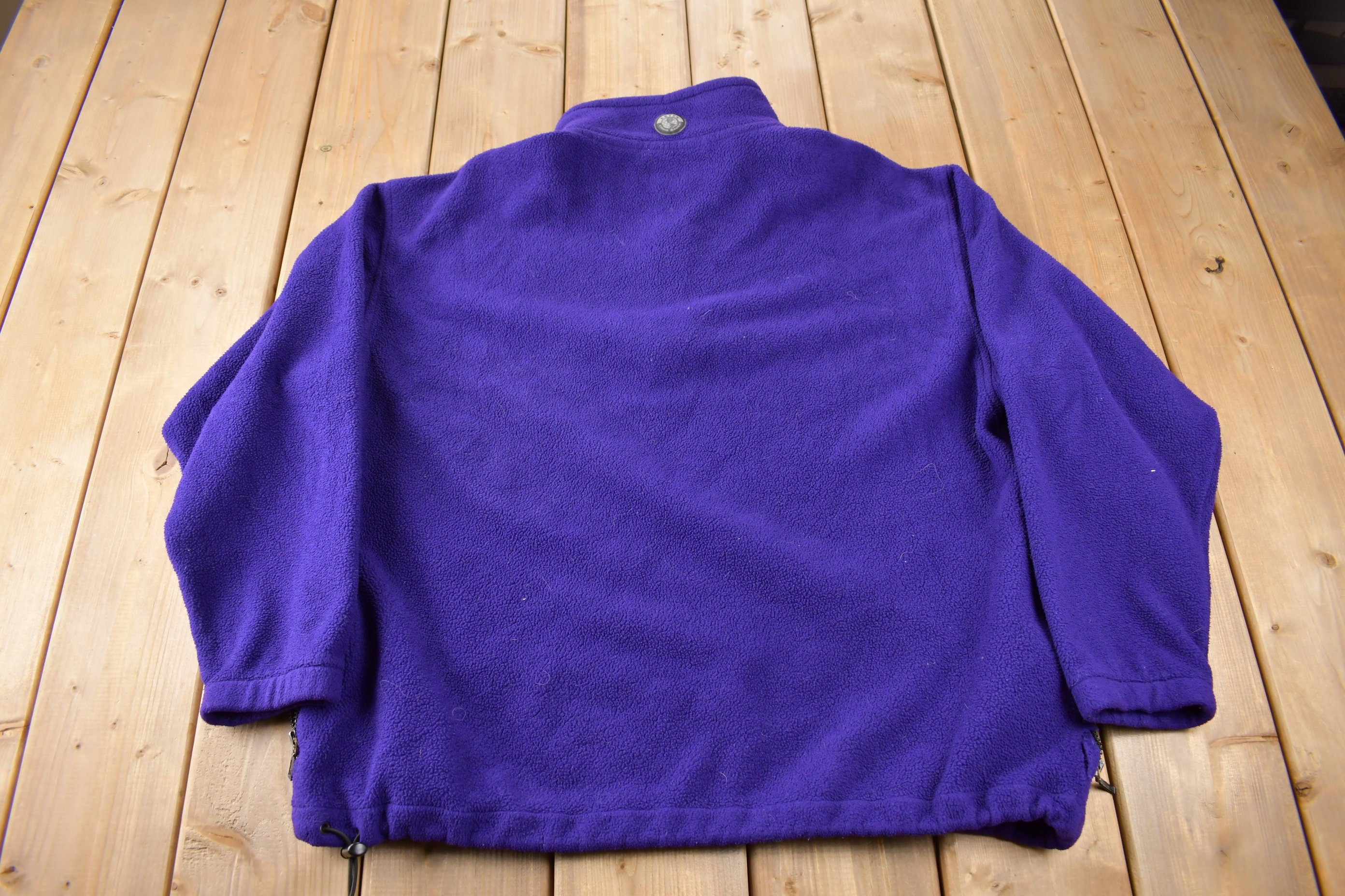 Vintage 1990s Eb Tek Eddie Bauer Purple Quarter Zip Fleece Sweater Size Large